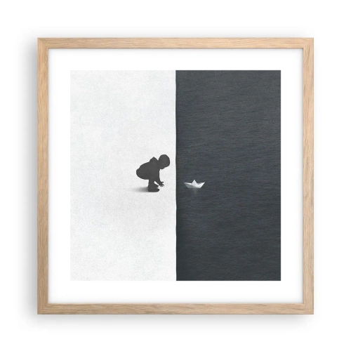 Poster in einem Rahmen aus heller Eiche - Tolle Expedition - 40x40 cm