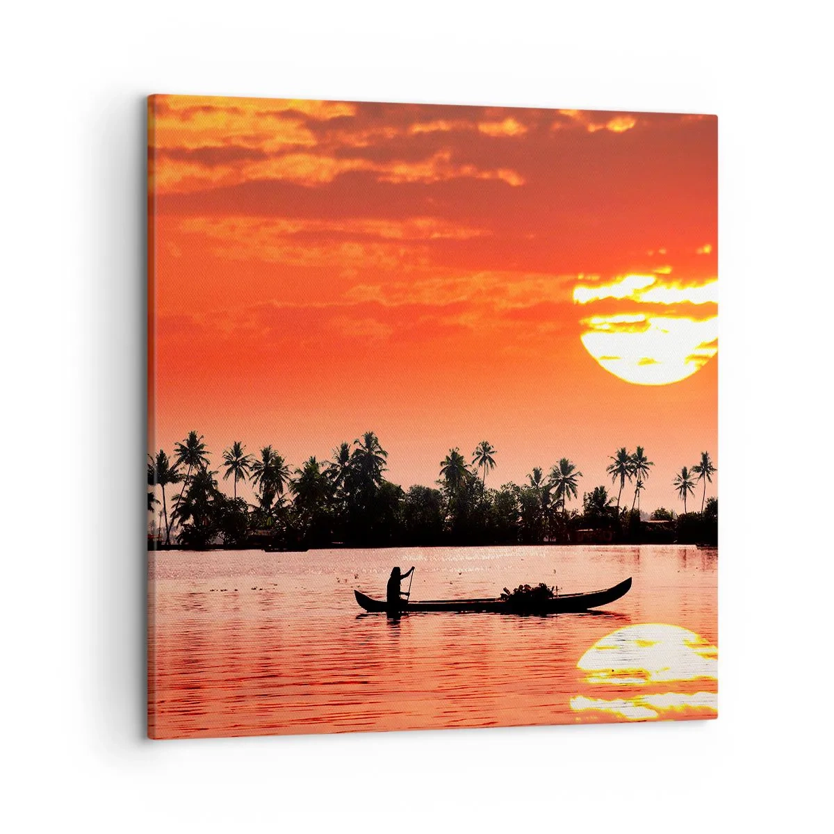 Bild auf Leinwand - Leinwandbild - Die Ruhe der Tropen bei Sonnenuntergang - 50x50 cm