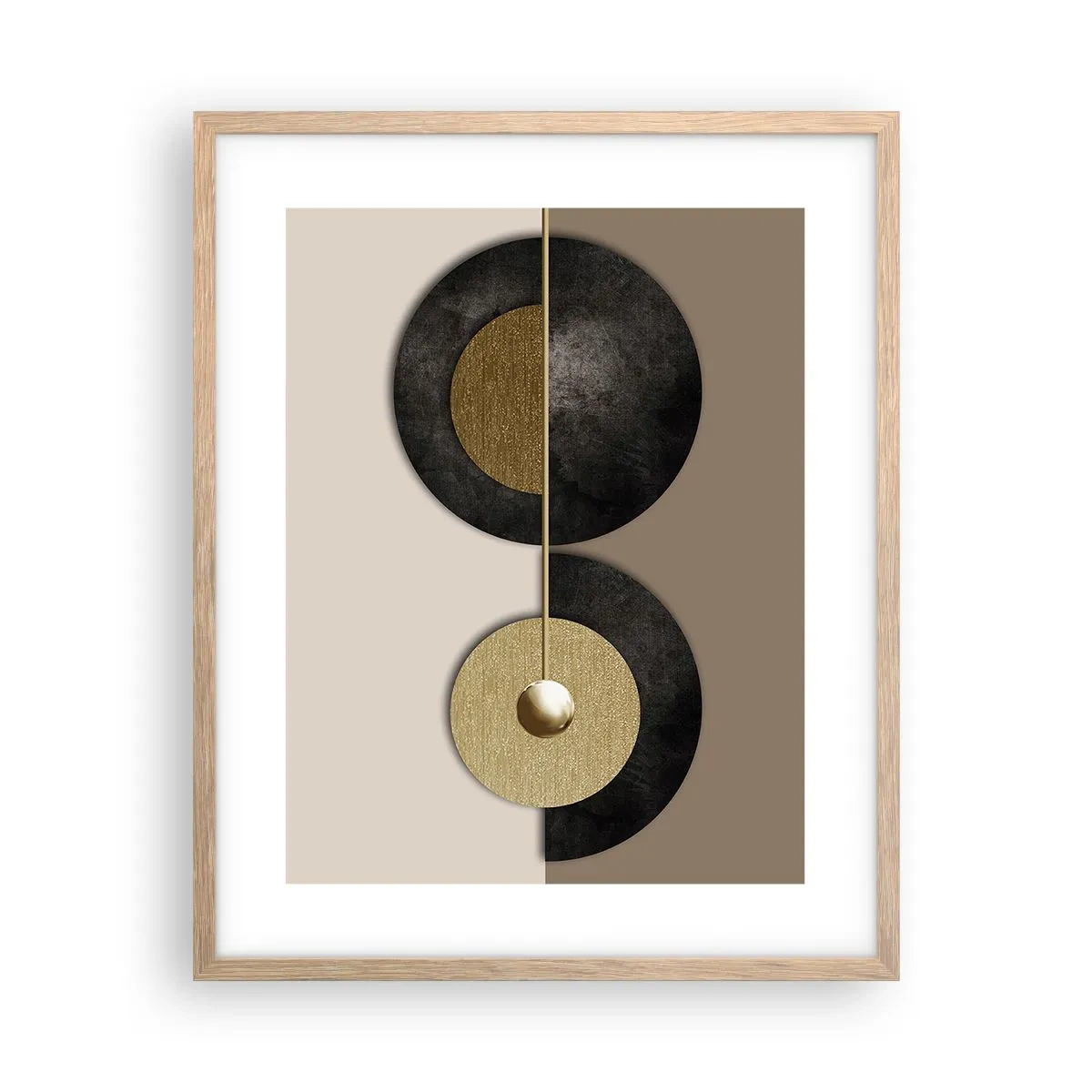 Poster in einem Rahmen aus heller Eiche - Variationen rund um den Kreis - 40x50 cm