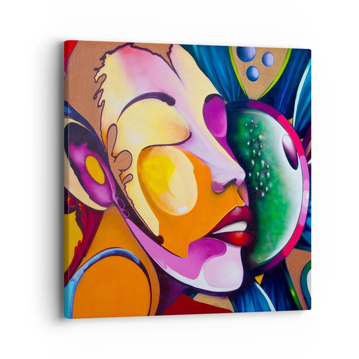 Bild auf Leinwand - Leinwandbild - Mit Farbe berühren - 40x40 cm