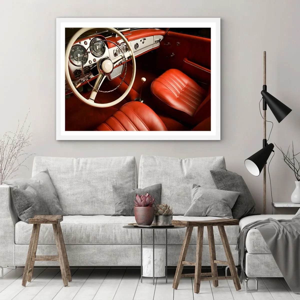 Poster in einem weißen Rahmen - Luxus im Vintagestil - 100x70 cm