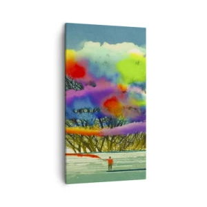 Bild auf Leinwand - Leinwandbild - Erwecke diese Welt zum Leben - 45x80 cm