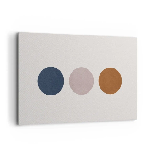 Bild auf Leinwand - Leinwandbild - Eine minimalistische Komposition mit drei farbigen Kreisen - 120x80cm - Ein Symbol für Exzellenz - Moderne Wanddekoration für Wohnzimmer und Schlafzimmer ARTTOR