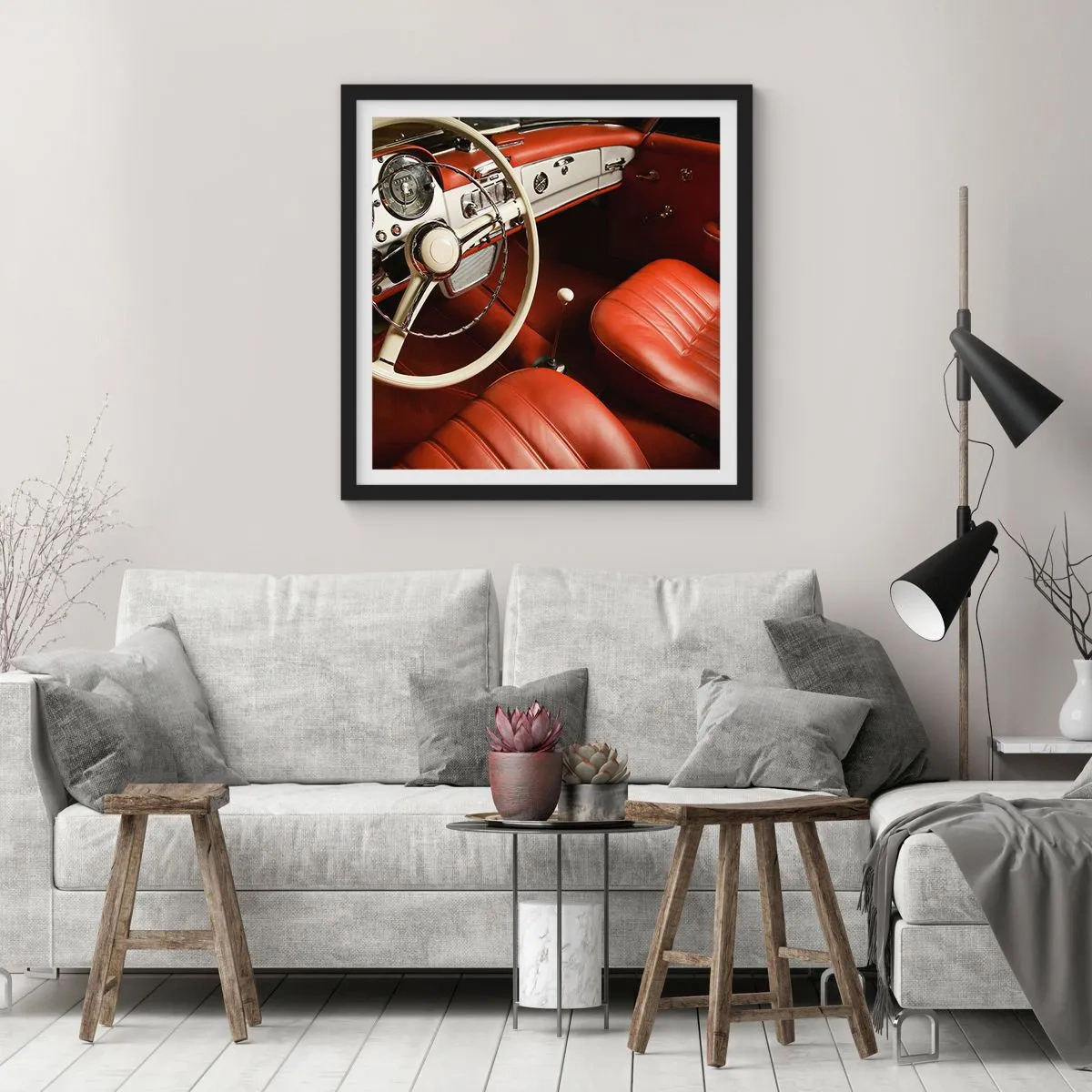 Poster in einem schwarzem Rahmen - Luxus im Vintagestil - 30x30 cm