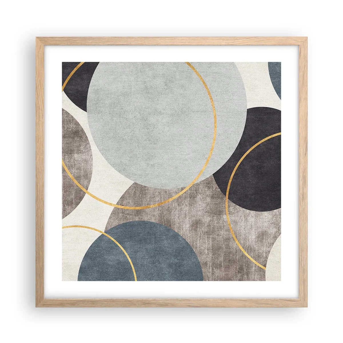 Poster in einem Rahmen aus heller Eiche - Rad für Rad - 50x50 cm