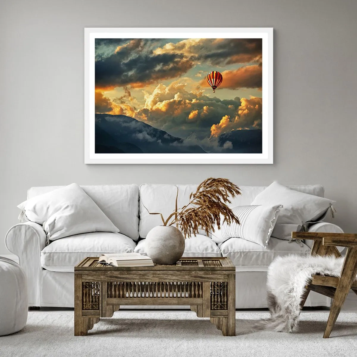 Poster in einem weißen Rahmen - Ich fliege, weil ich es will - 30x30 cm