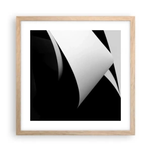 Poster in einem Rahmen aus heller Eiche - Lichtflächen aus der Schattentiefe - 40x40 cm