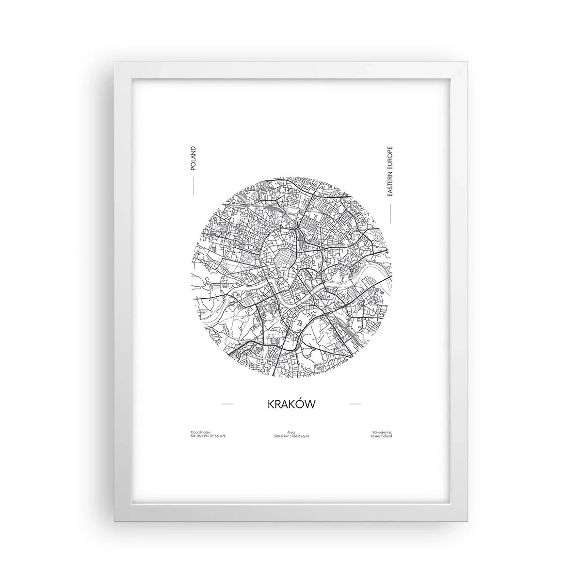 Poster in einem weißen Rahmen - Anatomie von Krakau - 30x40 cm