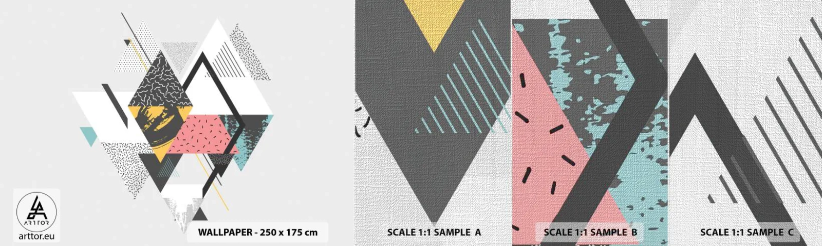 Fototapeten Muster Premium Canvas - Variation über Dreieck und Raute - Abstraktion, Stück, Dreiecke - 100x30 cm