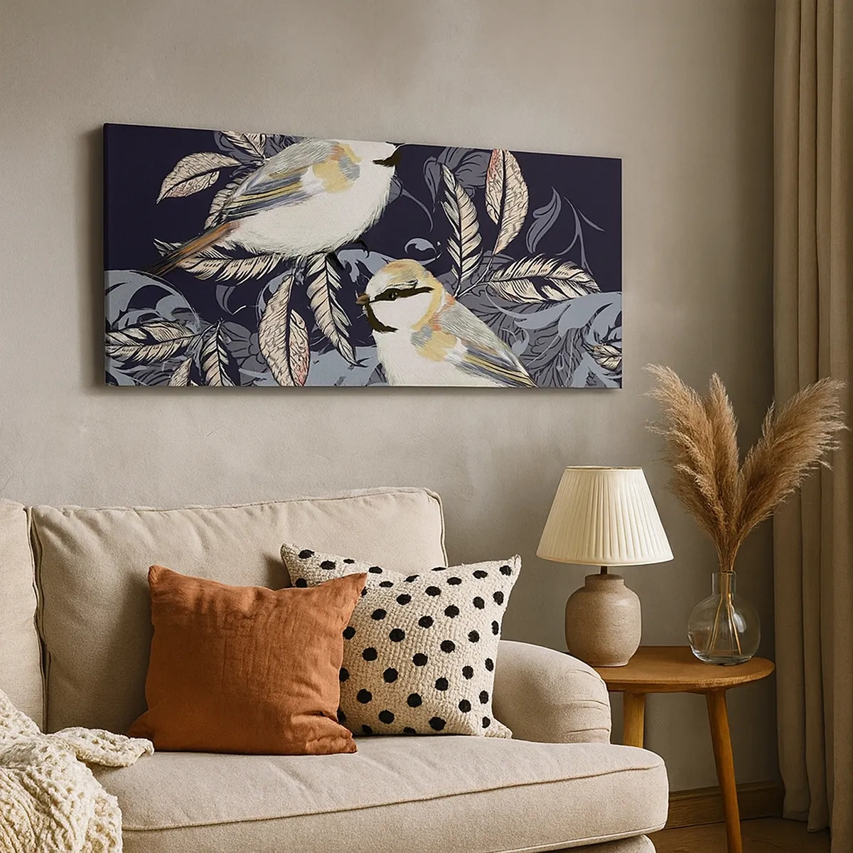 Bild auf Leinwand - Leinwandbild - Gelb-blauer Triller - 30x30 cm