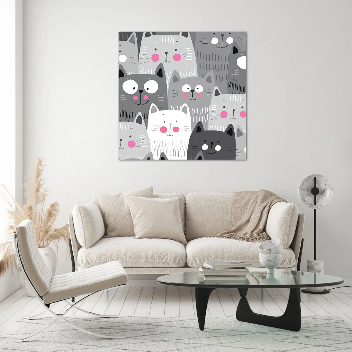 Glasbild - Bild auf glas - Katzenwelt - 40x40 cm