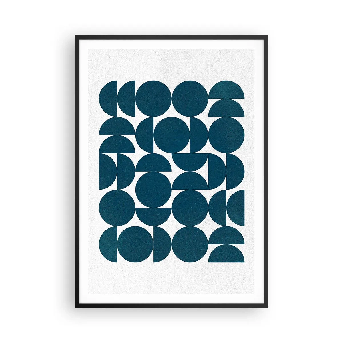 Poster in einem schwarzem Rahmen - Kreise und Halbkreise - 70x100 cm