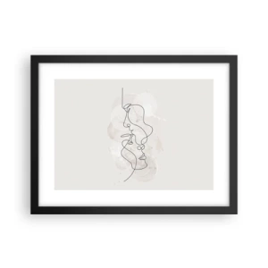 Poster in einem schwarzem Rahmen - Verstrickt in eine Umarmung - 40x30 cm