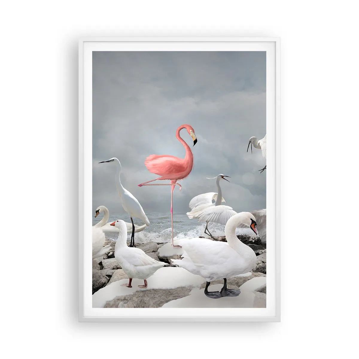 Poster in einem weißen Rahmen - Wie kam ich hier hin? - 70x100 cm