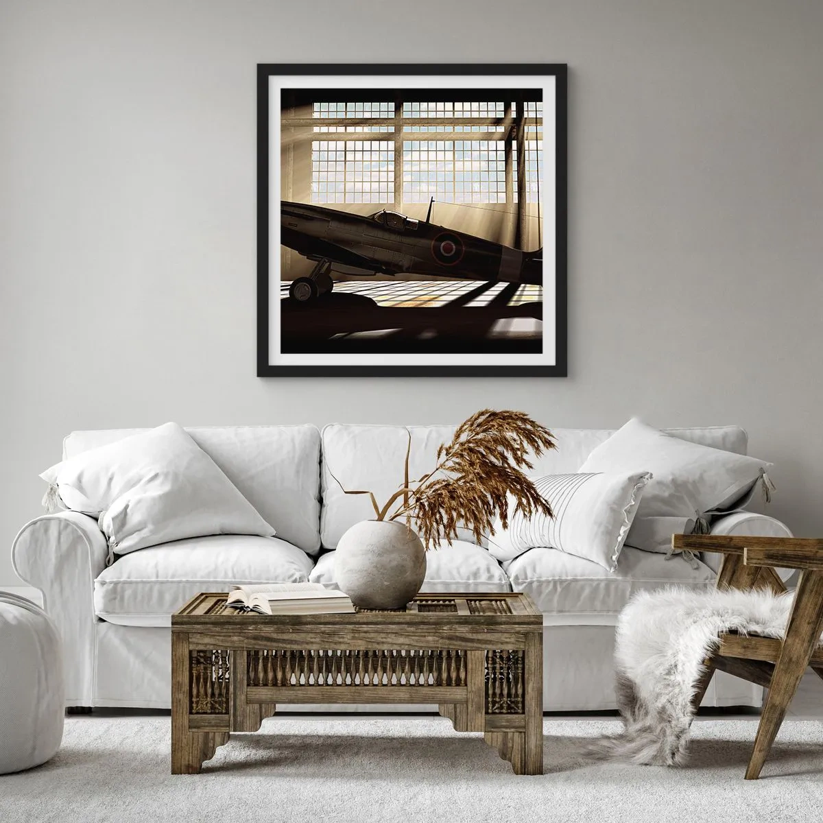 Poster in einem schwarzem Rahmen - Die Ruhe eines Kriegers - 30x30 cm
