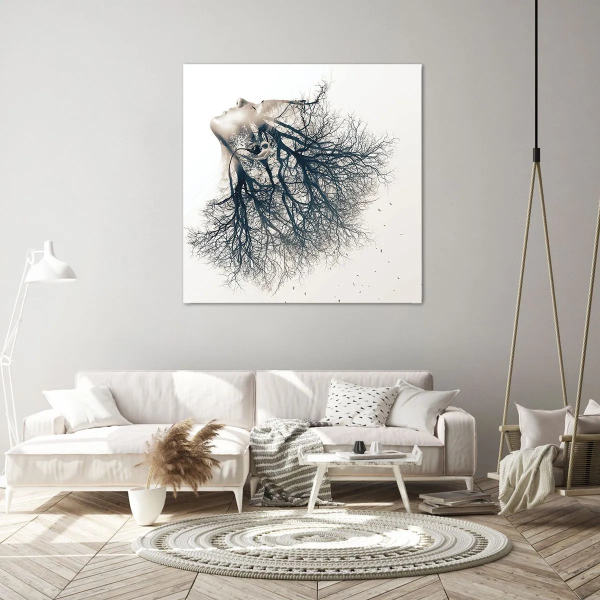 Bild auf Leinwand - Leinwandbild - Dem Rauschen der Bäume lauschen - 70x70 cm