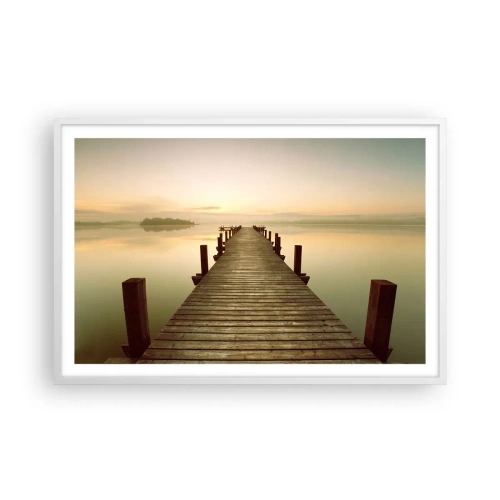 Poster in einem weißen Rahmen - Tagesanbruch, Morgendämmerung, Licht - 91x61 cm