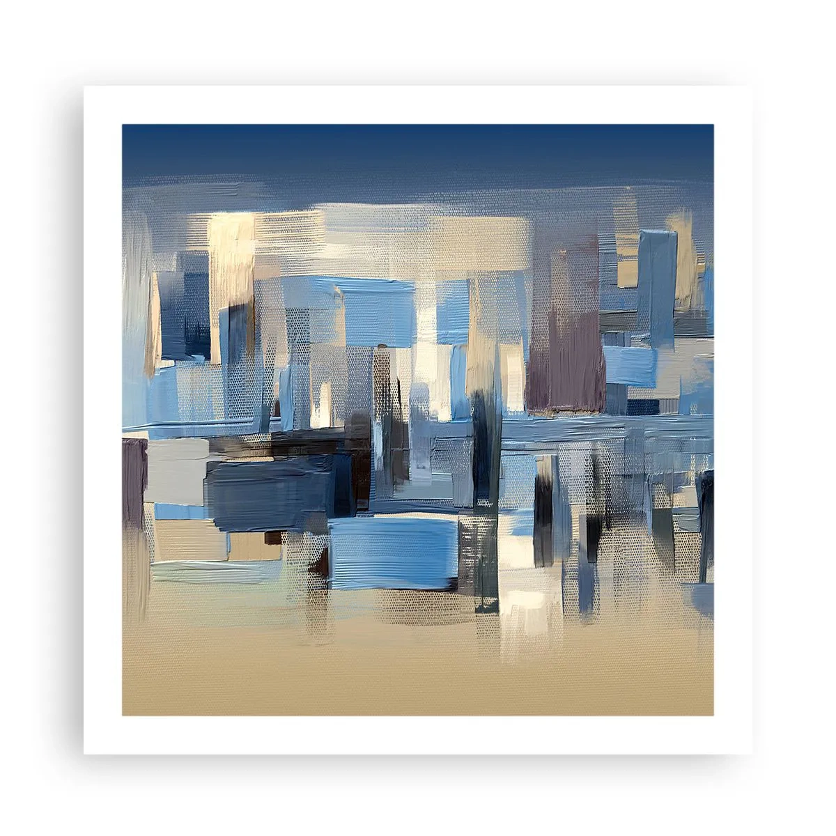 Poster - Blaue Konstruktion - 60x60 cm