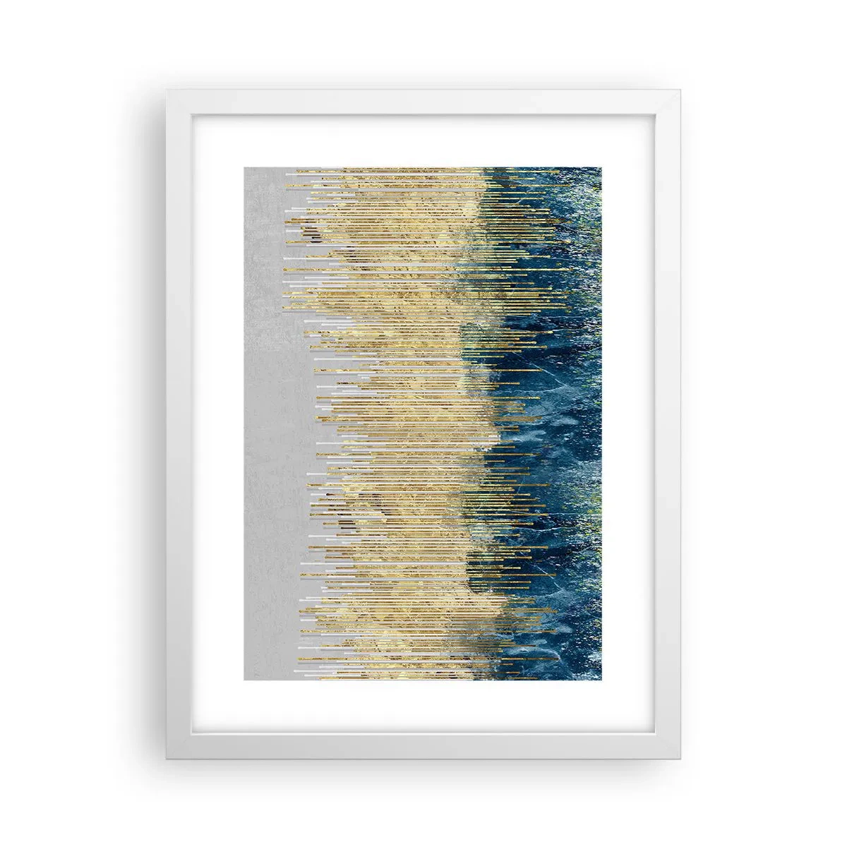 Poster in einem weißen Rahmen - Vergoldete Grenze - 30x40 cm