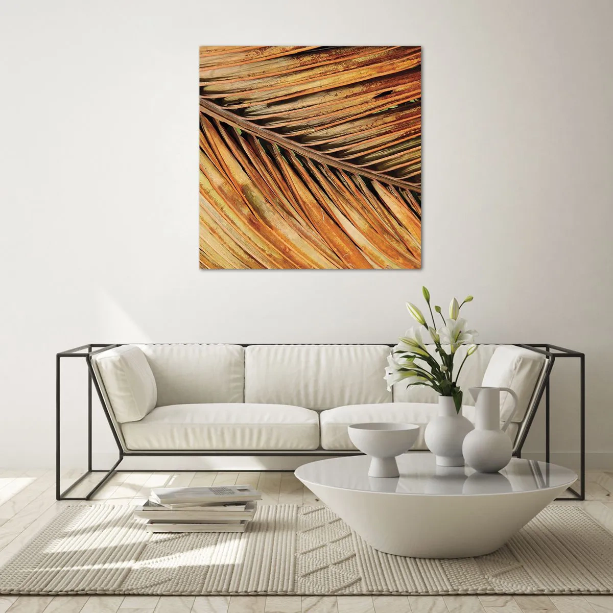 Glasbild - Bild auf glas - Kokosnuss-Gold - 40x40 cm