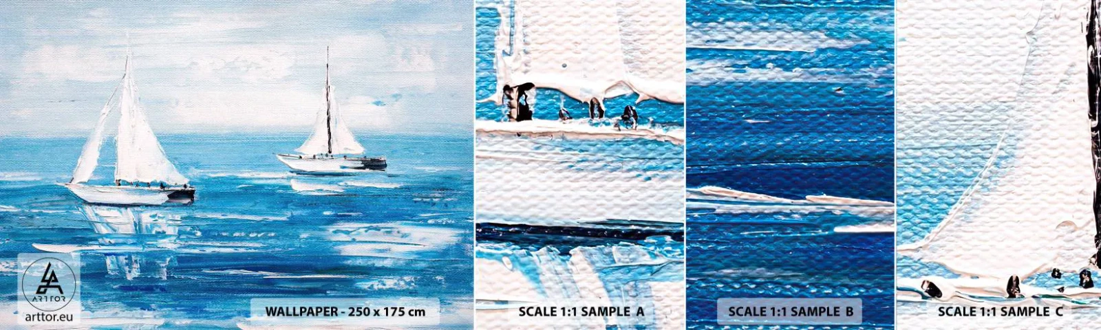 Fototapetenmuster Standard Eco - Mit Freund an der Seite - Landschaft, Segelboote, Nautisch - 100x30 cm