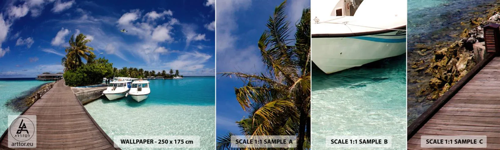 Fototapetenmuster Standard Eco - Doch das Paradies gibt es - Landschaft, Paradies, Meer - 100x30 cm