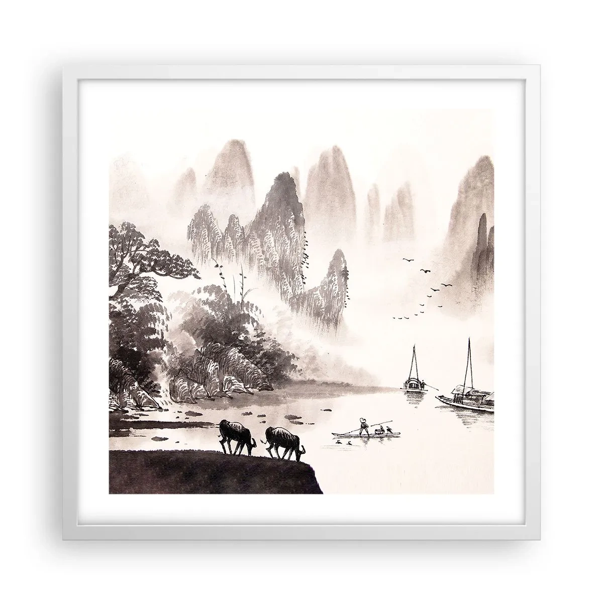 Poster in einem weißen Rahmen - Der exotische Alltag des Ostens - 50x50 cm