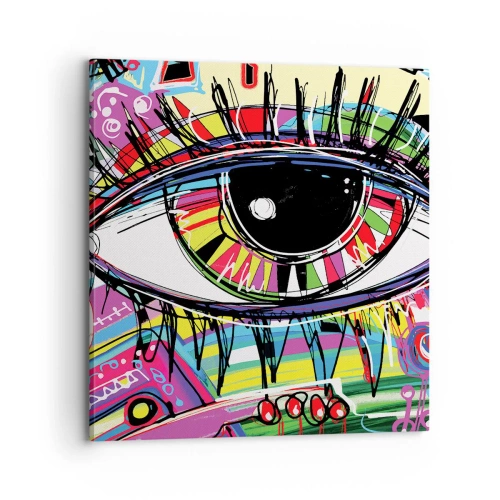 Bild auf Leinwand - Leinwandbild - Buntes Auge - bunte Seele - 70x70 cm