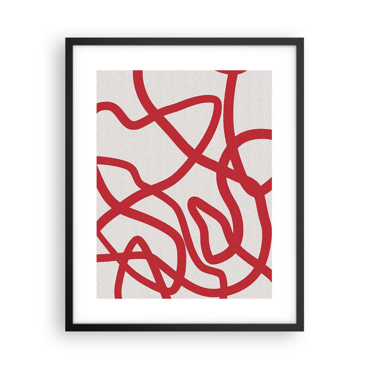 Poster in einem schwarzem Rahmen - Rot auf Weiß - 40x50 cm