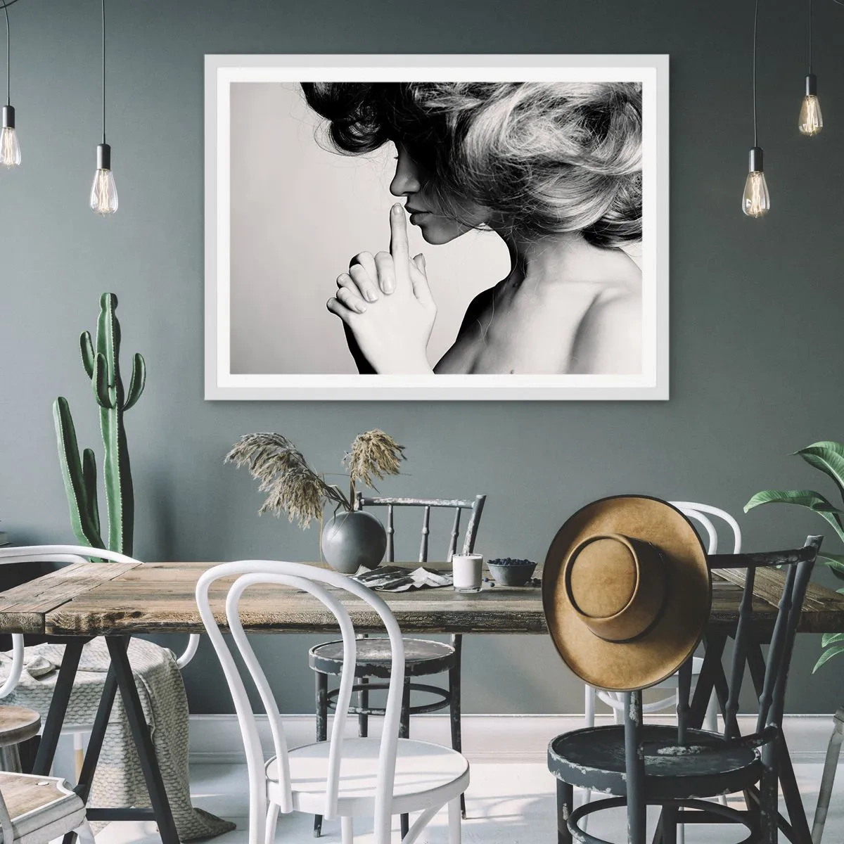 Poster in einem weißen Rahmen - Auf sich selbst hören - 50x40 cm