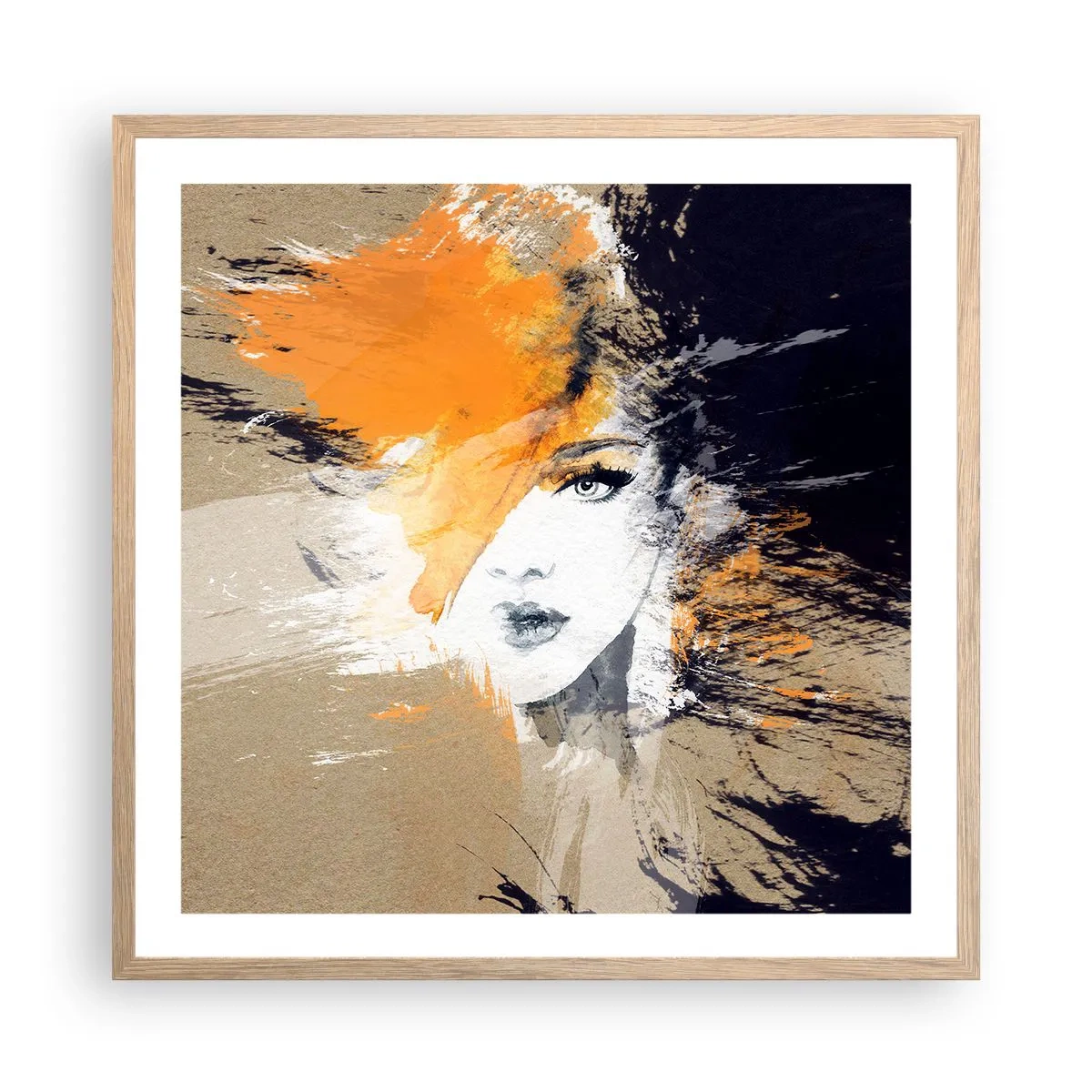 Poster in einem Rahmen aus heller Eiche - Und es ist Licht - 60x60 cm