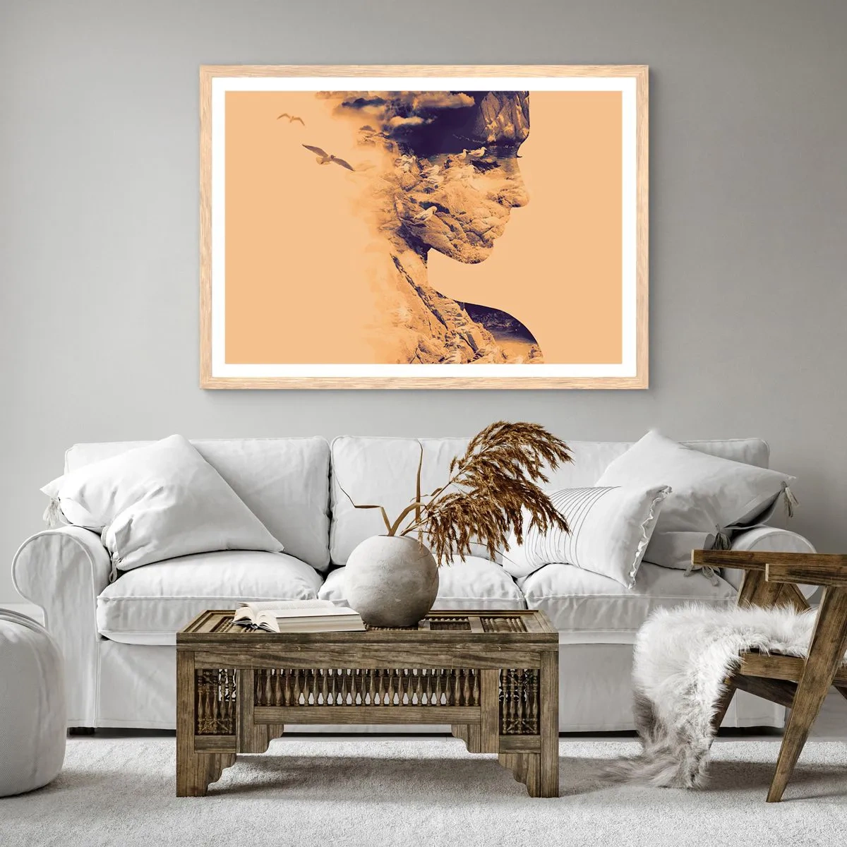 Poster in einem Rahmen aus heller Eiche - Von Natur aus schön - 100x70 cm