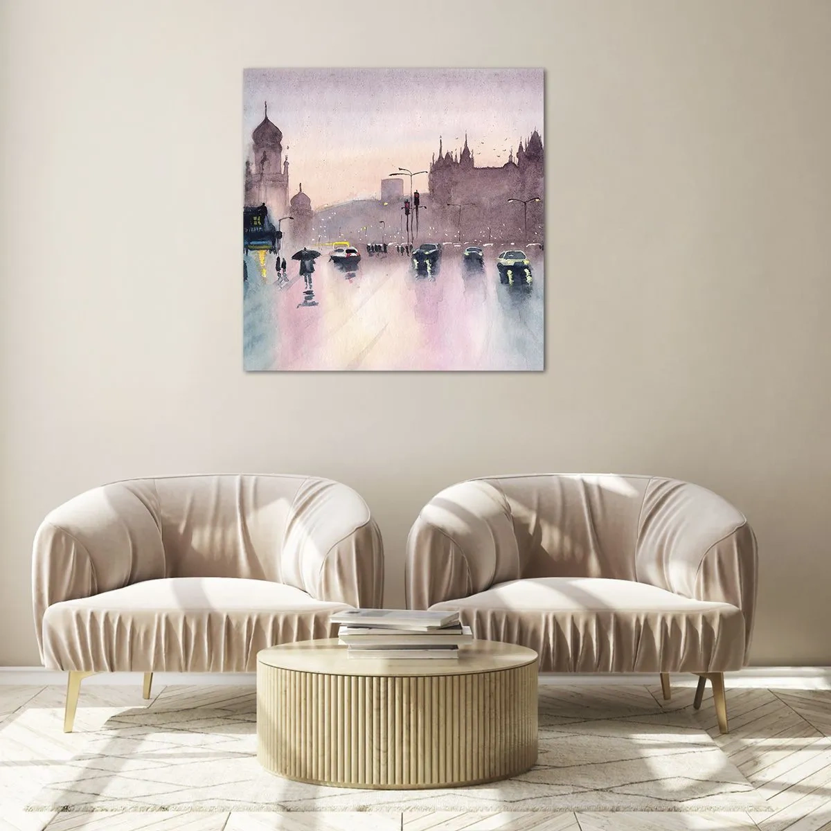 Glasbild - Bild auf glas - Im regnerischen Dunst - 40x40 cm