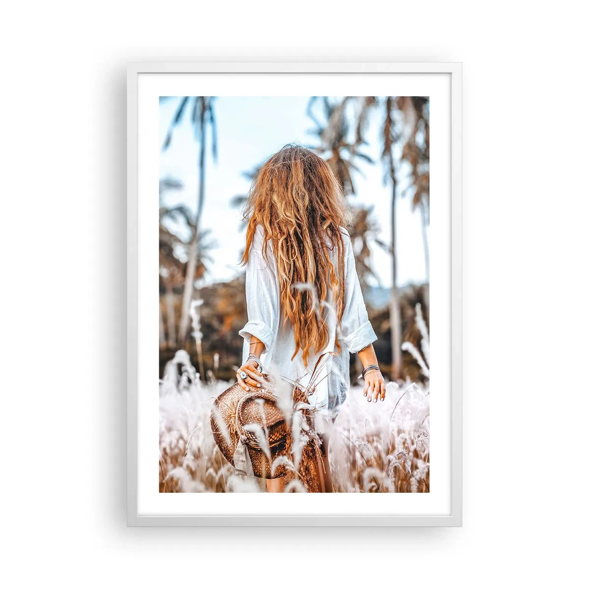 Poster in einem weißen Rahmen - Geboren aus Grasflaum - 50x70 cm