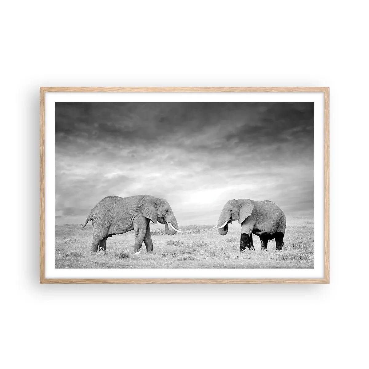 Poster in einem Rahmen aus heller Eiche - Grau ist schön - 91x61 cm