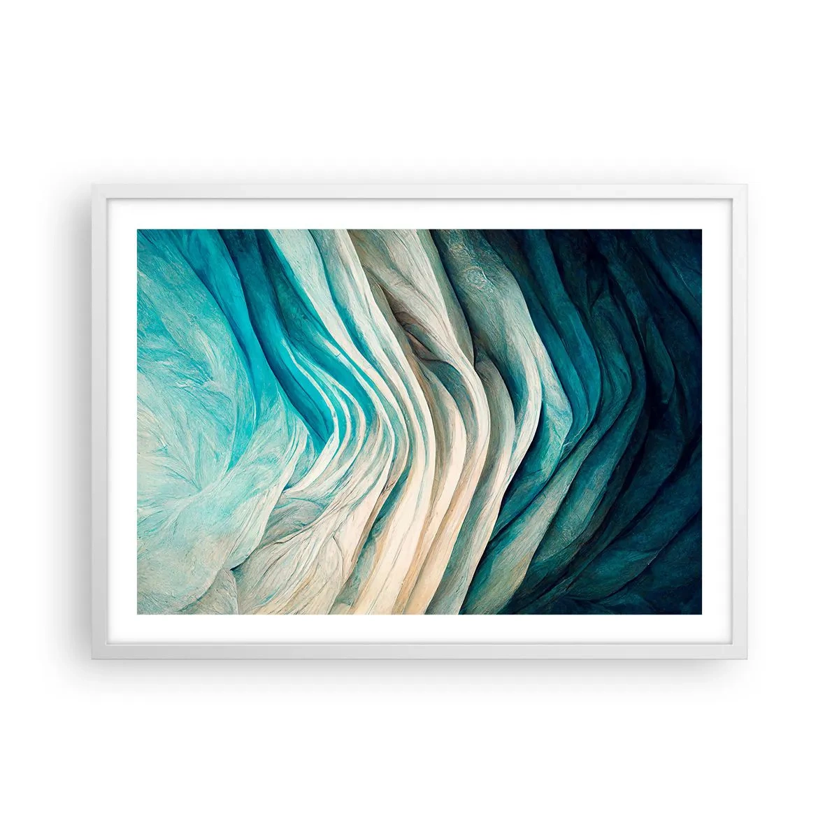 Poster in einem weißen Rahmen - Blaue Unersättlichkeit - 70x50 cm