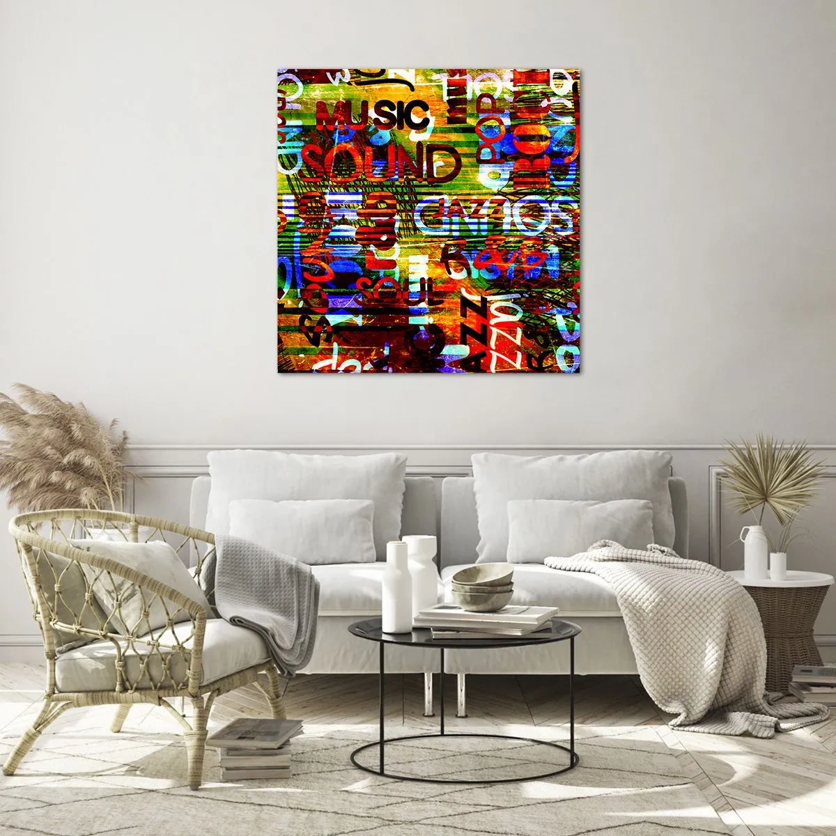 Glasbild - Bild auf glas - Alle Farben des Klangs - 50x50 cm