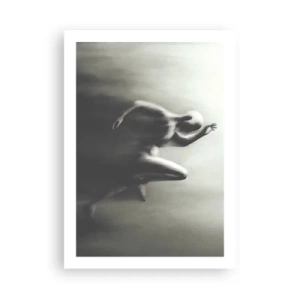 Poster - Eine abstrakte Figur in Bewegung in monochromen Tönen. - 50x70cm - Unwiderstehlich - Moderne Wanddekoration für Wohnzimmer und Schlafzimmer ARTTOR