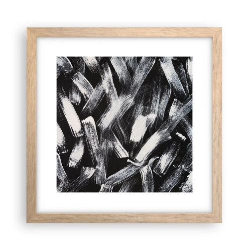 Poster in einem Rahmen aus heller Eiche - Abstraktion im industriellen Geist - 30x30 cm