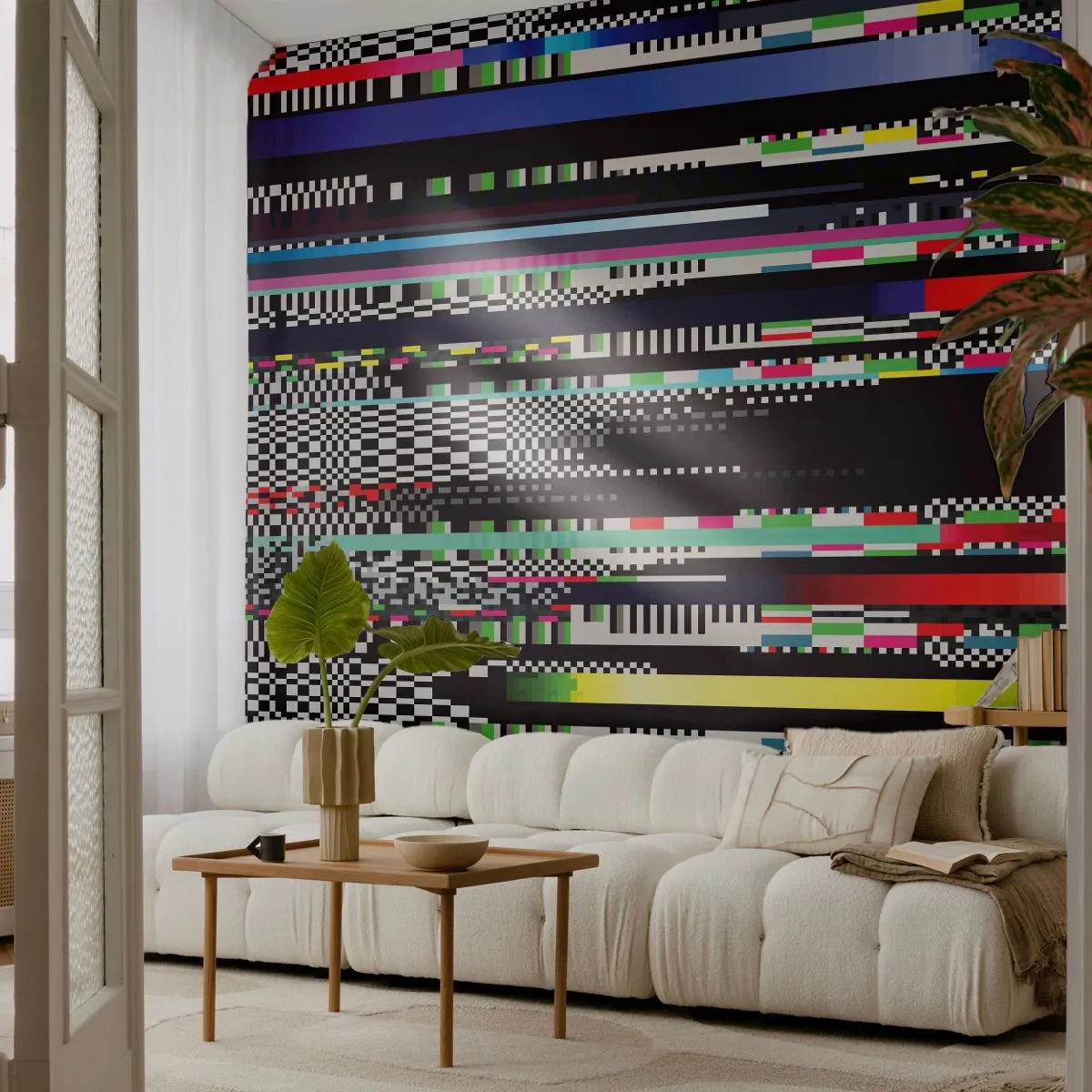 Fototapete Standard Eco - Das Kontrollbild der Realität - Abstraktion, Stück, Digitales Rauschen - 450x315 cm