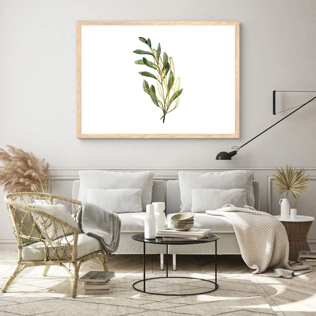 Poster in einem Rahmen aus heller Eiche - Alles was gut ist - 100x70 cm