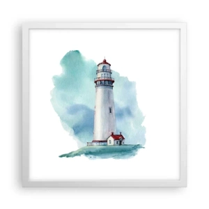 Poster in einem weißen Rahmen - Sanfte Schwester vom Blau - 40x40 cm