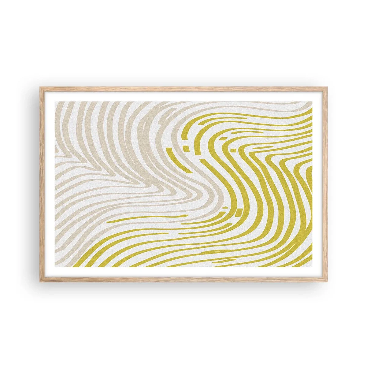 Poster in einem Rahmen aus heller Eiche - Komposition mit sanfter Biegung - 91x61 cm