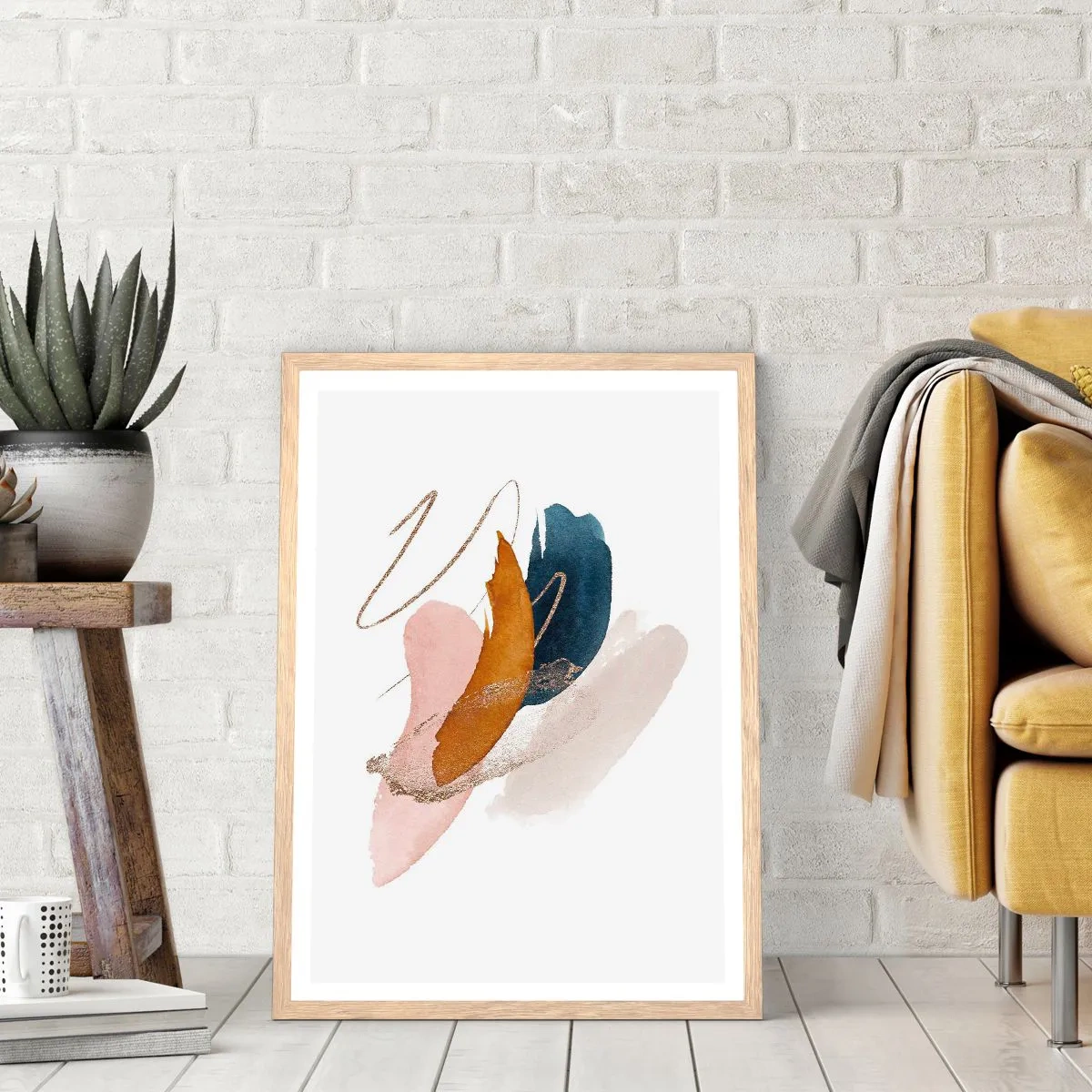 Poster in einem Rahmen aus heller Eiche - Geflügelte Komposition - 30x40 cm