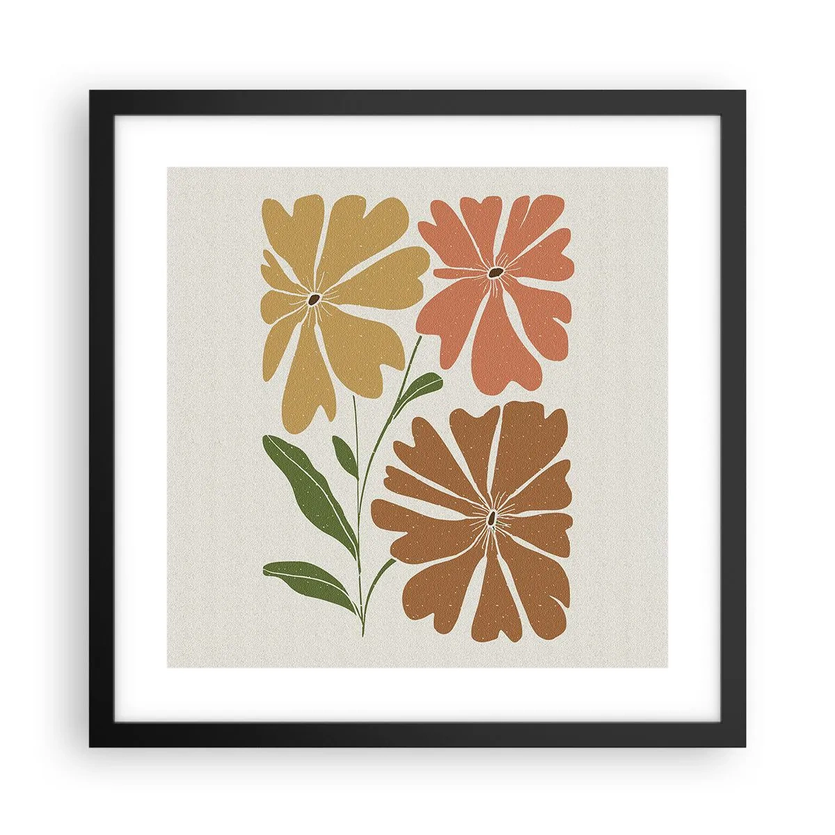 Poster in einem schwarzem Rahmen - Natur und Geometrie - 40x40 cm