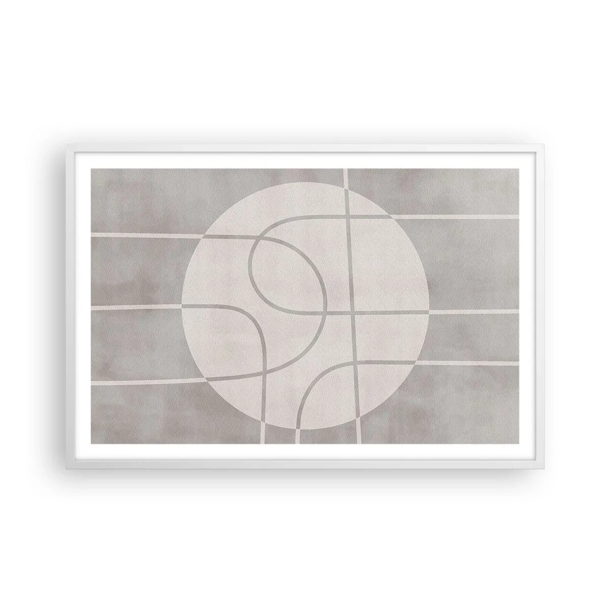 Poster in einem weißen Rahmen - Kreisförmig und geradeaus - 91x61 cm