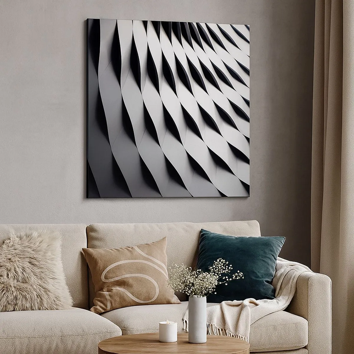 Bild auf Leinwand - Leinwandbild - Auf der Oberfläche der Wellen - 30x30 cm