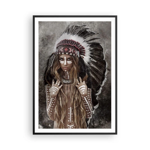 Poster in einem schwarzem Rahmen - Das Geheimnis der Stärke des Stammes - 70x100 cm