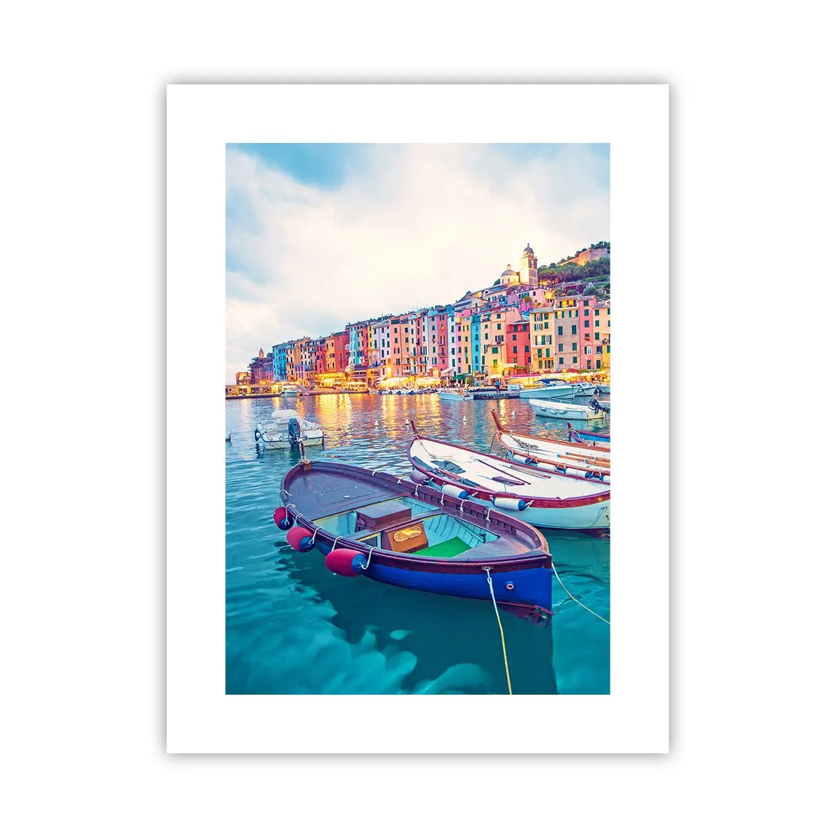 Poster - Bunter Abend im Hafen - 30x40 cm