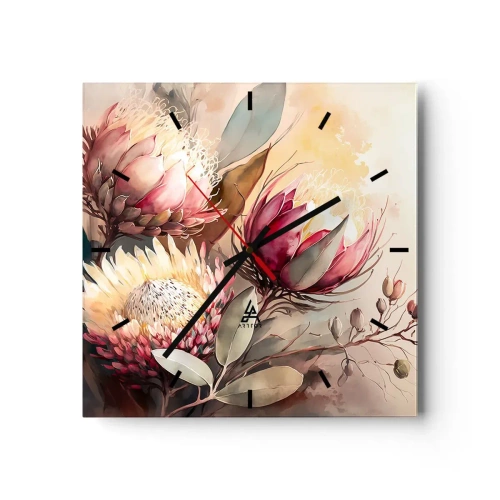 Wanduhr - Glasuhr - Im Profil und en face - 40x40 cm